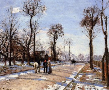  Sonne Kunst - Straße Winter Sonne und Schnee Camille Pissarro